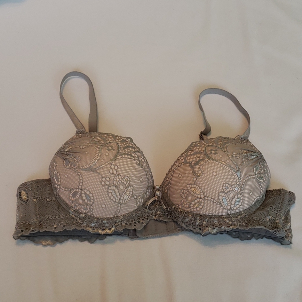 Sophie b - Grey Lace Double Pushup Bra